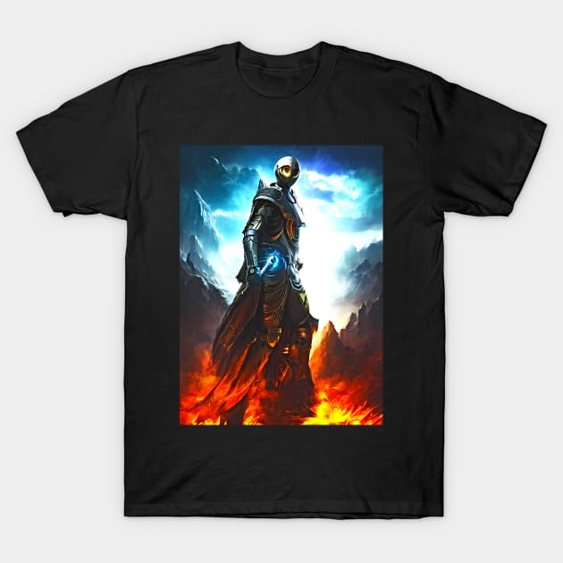 Human/Alien War - Fight Through the Fire - AI Generated Sci Fi Concept Art - T-Shirt by AfroMatic